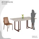 Ver imagem 5 de Conjunto Sala de Jantar Mesa 160x90cm Base Lunna Tampo MDF com Vidro Malibu Marrom