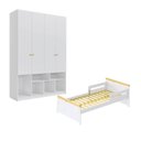Ver imagem 2 de Quarto Infantil Cama com Grades Petit e Guarda Roupa Curió 4 Portas Casatema MadeiraOriginals Branco