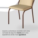 Ver imagem 6 de Conjunto Sala de Jantar Mesa 160x90cm Base Lunna Tampo MDF com Vidro Malibu Marrom/Creme