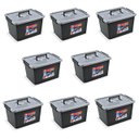 Ver imagem 1 de Kit 8 Caixas Organizadoras 35 Litros Preta 25166 Arqplast