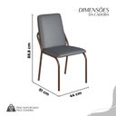 Ver imagem 4 de Conjunto Sala de Jantar Mesa 160x90cm Base Lunna Tampo MDF com Vidro Malibu Marrom/Grafite