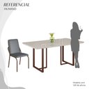 Ver imagem 5 de Conjunto Sala de Jantar Mesa 160x90cm Base Lunna Tampo MDF com Vidro Malibu Marrom/Grafite