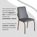 Ver imagem 7 de Conjunto Sala de Jantar Mesa 160x90cm Base Lunna Tampo MDF com Vidro Malibu Marrom/Grafite