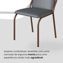 Ver imagem 6 de Conjunto Sala de Jantar Mesa 160x90cm Base Lunna Tampo MDF com Vidro Malibu Marrom/Grafite