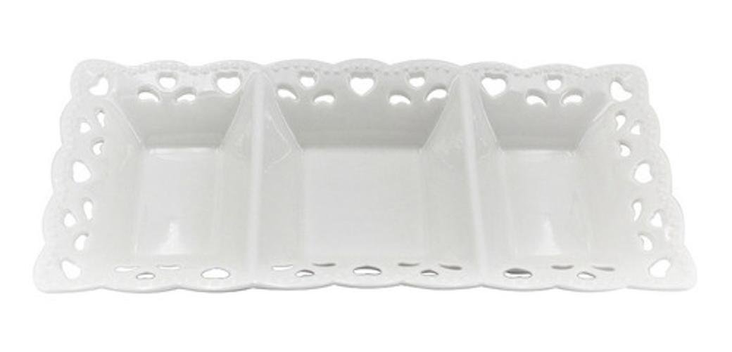 Petisqueira C/3 Divisorias em Porcelana 4x31x14cm -dynasty - 1
