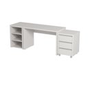Ver mais imagens de Escrivaninha Mesa Escritório com Gaveteiro com Rodízio e Prateleiras Ficus 120cm CabeCasa MadeiraOriginals Branco