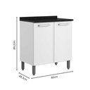 Ver imagem 2 de Balcão de Aço com Tampo 2 Portas Gourmet Bertolini Branco