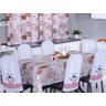 Kit 6 Capas de Cadeira + Toalha de Mesa 2,20 X 1,40 Encosto Tubular Cozinha Sala de Jantar:bule Rosa - 1