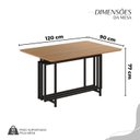 Ver imagem 3 de Conjunto Sala de Jantar Mesa 120x90cm Base Pérola Tampo MDF Malibu Preto/Marrom
