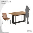 Ver imagem 5 de Conjunto Sala de Jantar Mesa 120x90cm Base Pérola Tampo MDF Malibu Preto/Marrom