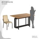 Ver imagem 5 de Conjunto Sala de Jantar Mesa 120x90cm Base Pérola Tampo MDF Malibu Preto/Creme