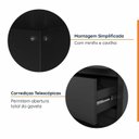 Ver imagem 6 de Escrivaninha Mesa Escritório com Gaveteiro com Rodízio e Prateleiras Ficus 120cm CabeCasa MadeiraOriginals Preto