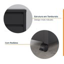 Ver imagem 4 de Escrivaninha Mesa Escritório com Gaveteiro com Rodízio e Prateleiras Ficus 120cm CabeCasa MadeiraOriginals Preto