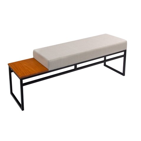 Banco Estofado 2 Lugares Paradise Conforto Elegância Recamier Preto/Castanho