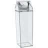 Garrafa Caixa de Leite Leiteira Home&co com Duas Tampas Acrilico 1l 26x7x7cm Transparente - 1
