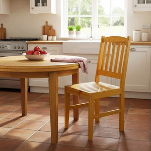 Cadeira Jantar Cozinha Rústica Cor Mel Madeira Envernizada