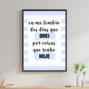 Ver imagem 1 de Quadro Me Lembro Dos Dias Que Orei - Azul 24x18cm - com vidro:Madeira preta