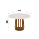 Ver imagem 2 de Mesa de Jantar Pitanga Redonda 1,20m com Vidro Off White e Tampo de MDF