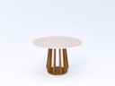 Ver imagem 1 de Mesa de Jantar Pitanga Redonda 1,20m com Vidro Off White e Tampo de MDF