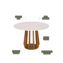 Ver imagem 3 de Mesa de Jantar Pitanga Redonda 1,20m com Vidro Off White e Tampo de MDF