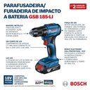 Ver imagem 7 de Parafusadeira Furadeira Impacto Bateria Bosch 18v Gsb 185-li