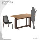 Ver imagem 5 de Conjunto Sala de Jantar Mesa 120x90cm Base Pérola Tampo MDF Malibu Marrom/Preto