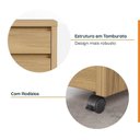 Ver imagem 4 de Escrivaninha Mesa Escritório com Gaveteiro com Rodízio e Prateleiras Ficus 120cm CabeCasa MadeiraOriginals Rovere Marrom