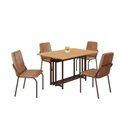 Ver imagem 2 de Conjunto Sala de Jantar Mesa 120x90cm Base Pérola Tampo MDF Malibu Marrom