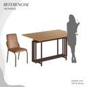 Ver imagem 5 de Conjunto Sala de Jantar Mesa 120x90cm Base Pérola Tampo MDF Malibu Marrom