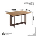 Ver imagem 3 de Conjunto Sala de Jantar Mesa 120x90cm Base Pérola Tampo MDF Malibu Marrom
