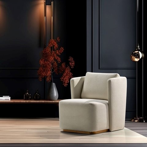 Poltrona Izza Tec 1444 e Base Natural