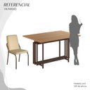 Ver imagem 5 de Conjunto Sala de Jantar Mesa 120x90cm Base Pérola Tampo MDF Malibu Marrom/Creme