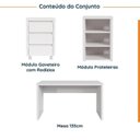 Ver imagem 2 de Escrivaninha Mesa Escritório 135cm com Gaveteiro com Rodízio e Prateleiras Ficus CabeCasa MadeiraOriginals