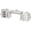 Ver imagem 3 de Escrivaninha Mesa Escritório 135cm com Gaveteiro com Rodízio e Prateleiras Ficus CabeCasa MadeiraOriginals