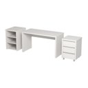 Ver imagem 7 de Escrivaninha Mesa Escritório com Gaveteiro com Rodízio e Prateleiras Ficus 135cm CabeCasa MadeiraOriginals Branco