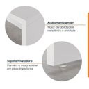 Ver imagem 5 de Escrivaninha Mesa Escritório com Gaveteiro com Rodízio e Prateleiras Ficus 135cm CabeCasa MadeiraOriginals Branco