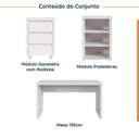 Ver imagem 2 de Escrivaninha Mesa Escritório com Gaveteiro com Rodízio e Prateleiras Ficus 135cm CabeCasa MadeiraOriginals Branco