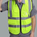 Ver imagem 2 de Colete Faixa Sinalizador Epi Refletivo Kit 15 Unidades Blusao Fluorescente Obra Bolsos Ziper Seguran