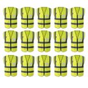Ver imagem 1 de Colete Faixa Sinalizador Epi Refletivo Kit 15 Unidades Blusao Fluorescente Obra Bolsos Ziper Seguran