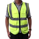 Ver imagem 3 de Colete Faixa Sinalizador Epi Refletivo Kit 15 Unidades Blusao Fluorescente Obra Bolsos Ziper Seguran
