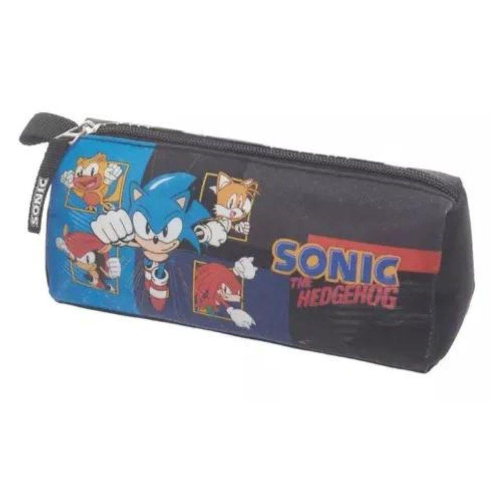 Kit Mochila Costas Lancheira Estojo Simples Infantil Escolar Menino Sonic Tails Go Fast - 4