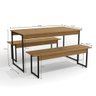 Mesa de Jantar Industrial com 2 Bancos Freijó 1,36m - 3