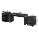 Ver imagem 3 de Escrivaninha Mesa Escritório 135cm com Gaveteiro com Rodízio e Prateleiras Ficus CabeCasa MadeiraOriginals