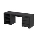 Ver mais imagens de Escrivaninha Mesa Escritório 135cm com Gaveteiro com Rodízio e Prateleiras Ficus CabeCasa MadeiraOriginals