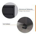 Ver imagem 4 de Escrivaninha Mesa Escritório com Gaveteiro com Rodízio e Prateleiras Ficus 135cm CabeCasa MadeiraOriginals Preto