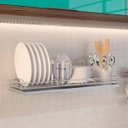 Ver imagem 2 de Escorredor de Louça Aéreo com Bandeja e Porta Talheres Masutti Copat em Aço Inox