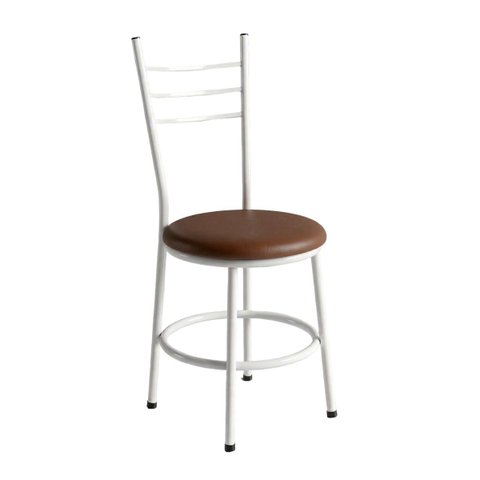 Conjunto 2 Cadeiras Tubular Estrututura Branca Liz:marrom