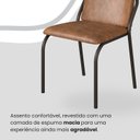 Ver imagem 6 de Conjunto Sala de Jantar Mesa 120x90cm Base Pérola Tampo MDF com Vidro Malibu Preto/Marrom