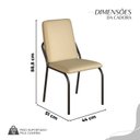 Ver imagem 4 de Conjunto Sala de Jantar Mesa 120x90cm Base Pérola Tampo MDF com Vidro Malibu Preto/Creme