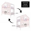 Ver imagem 6 de Beliche Infantil Casinha Dos Sonhos com Fechamento Inferior Branco em Madeira Maciça Branco | Rosa